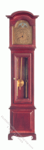(image for) Dollhouse Miniature Mahogany Quartz Clock