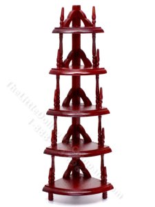 (image for) Miniature Mahogany Corner Shelf for Dollhouses