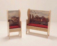 (image for) Miniature Water Maple Deacons Bench and Chair