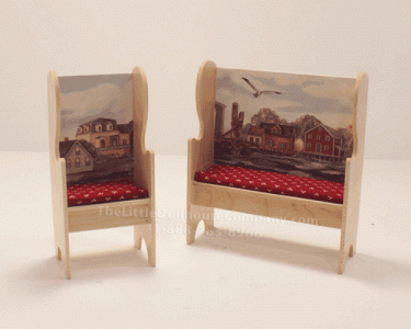 (image for) Miniature Water Maple Deacons Bench and Chair