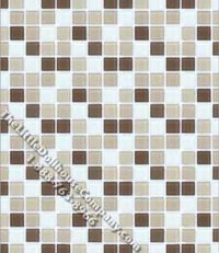 (image for) Dollhouse Scale Model Wallpaper Grey and Brown Mosaic Tile