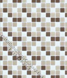 (image for) Dollhouse Scale Model Wallpaper Grey and Brown Mosaic Tile
