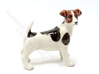 (image for) Miniature Dark Brown Porcelain Jack Russel Terrier Dog for Dollhouses
