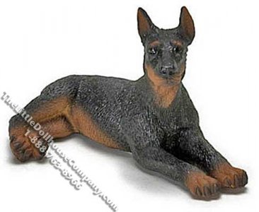 (image for) Dollhouse Scale Model Laying Doberman