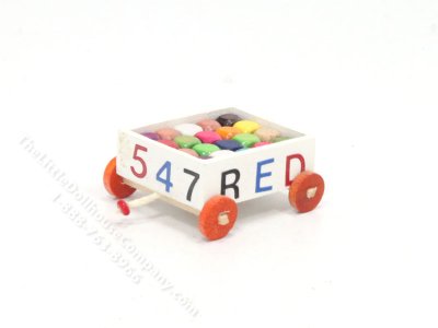 (image for) Miniature Toy Wagon with Blocks for Dollhouses