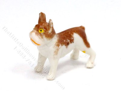 (image for) Dollhouse Scale Model Brown & White French Bulldog