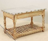(image for) Miniature Country Style Table w/Metal Top for Dollhouses