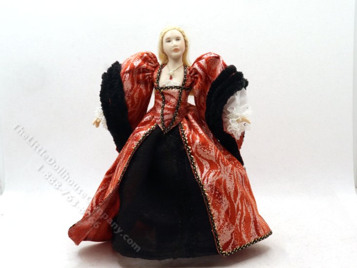 (image for) Miniature Handcrafted Vintage Tudor Woman in Red Dress