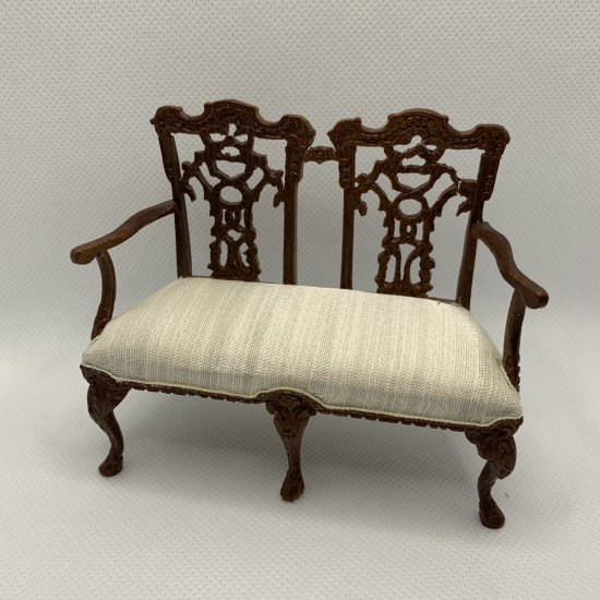 (image for) Miniature Ornate Chippendale Double Chair