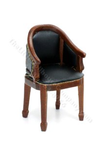 (image for) Miniature Reagan Chair for Dollhouses - Walnut