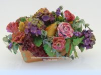 (image for) Miniature Old World Florals with Fruit, in Terracotta Pot