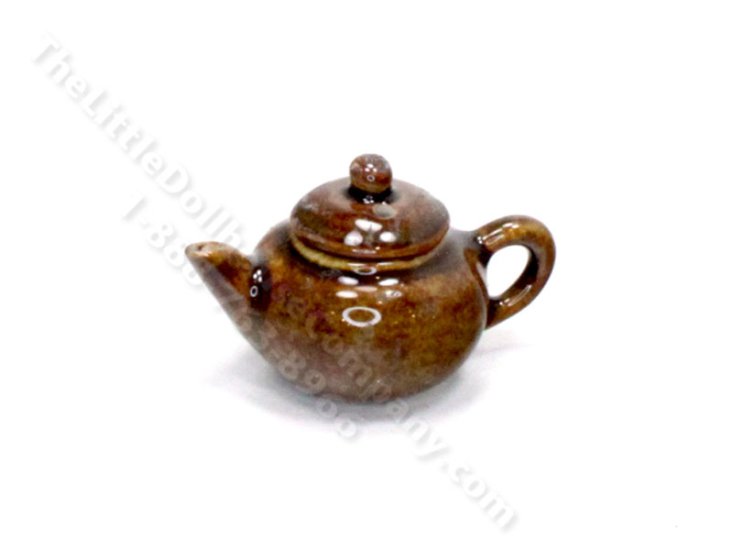 (image for) Miniature Brown Betty Teapot for Dollhouses