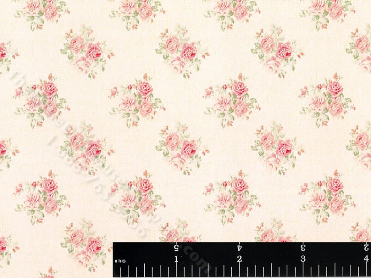 (image for) Peach Bouquet Pattern Miniature Wallpaper for Dollhouses