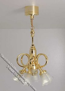 (image for) Miniature Battery Operated Looped 6-Arm Brass Chandelier
