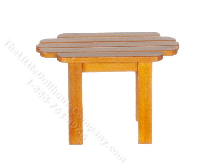 (image for) Miniature Walnut Adirondack Table for Dollhouses