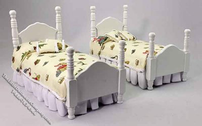 (image for) Miniature Single Bed with Pooh Bear Bedding by Janet