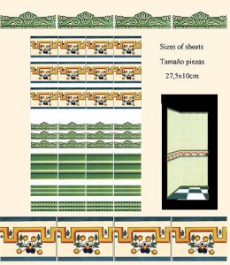 (image for) Dollhouse Scale Model Wall Tiles-Borders