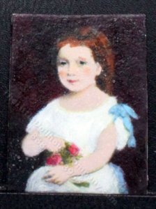 (image for) Miniature Girl with Flowers Painting by Larry Morganti