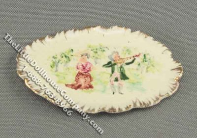 (image for) Miniature Serenade Motif Oval Plate by Veronique Cornish