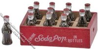 (image for) Dollhouse Scale Model Dozen Cola Bottles in a Wooden Case
