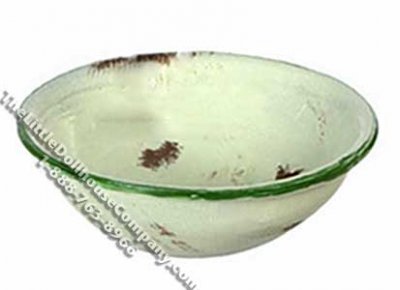 (image for) Miniature Distressed Green Medium Bowl for Dollhouses