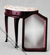 (image for) Miniature Mahogany Demi Table w/Mirror for Dollhouses