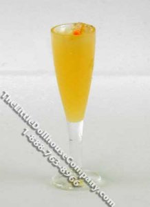 (image for) Dollhouse Scale Model Cocktail with Fruit Slice in Tall Glass