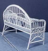 (image for) Miniature Metal Wire White Settee for Dollhouses