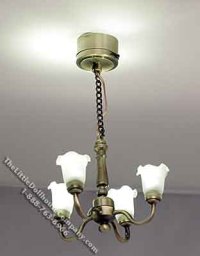 (image for) Dollhouse Scale Model 4 Arm Brass Chandelier