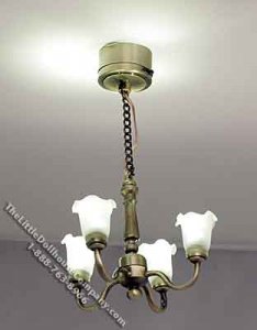 (image for) Dollhouse Scale Model 4 Arm Brass Chandelier