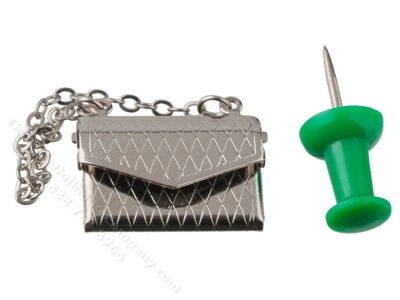 (image for) Miniature Silver Purse for Dollhouses