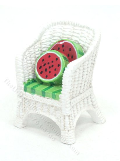 (image for) Miniature 1:24 Scale Watermelon Wicker Chair