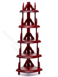 (image for) Miniature Mahogany Corner Shelf for Dollhouses