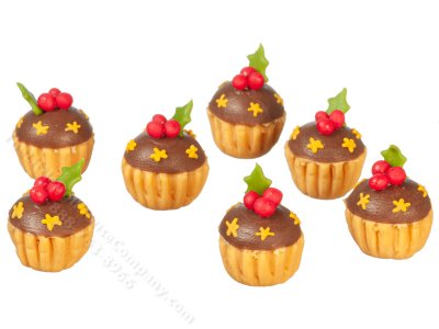 (image for) Miniature Chocolate Cupcakes for Dollhouses (7pcs)