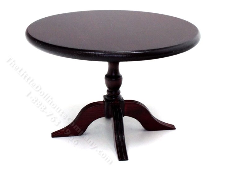 (image for) Miniature Mahogany Pedestal Table for Dollhouses