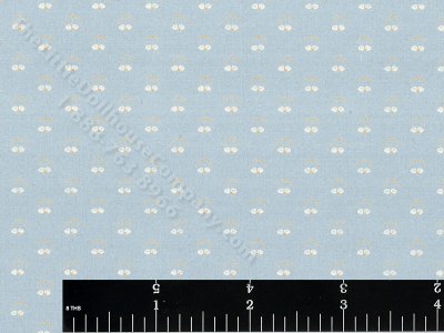 (image for) Dot Flowers on Blue Miniature Wallpaper for Dollhouses