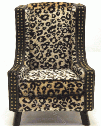 (image for) Miniature Jaguar Print High Back Chair by Judith Blondell