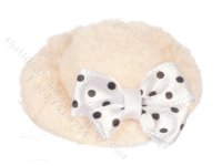 (image for) Miniature White Velvet Hat for Dollhouses