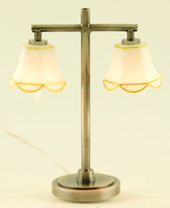 (image for) Modern Table Lamp with 2 Tulip Shade, Pewter