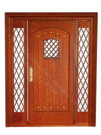 (image for) Miniature Planked Door with Transoms for Dollhouses