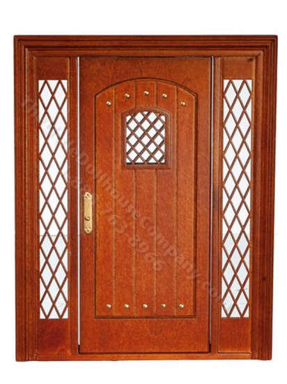(image for) Miniature Planked Door with Transoms for Dollhouses
