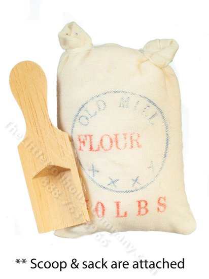 (image for) Miniature Bag of Flour and Scoop for Dollhouses