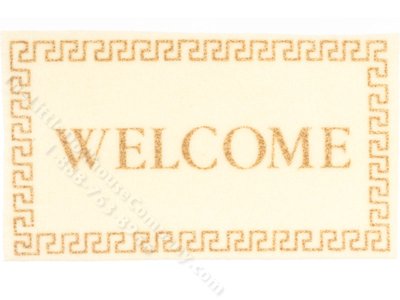 (image for) Miniature Ivory Welcome Mat for Dollhouses