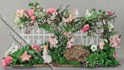 (image for) Miniature White Dressed Spring Fence - Mini Creations by Judy