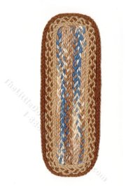 (image for) Miniature Oval Brown and Blue Braid Runner Rug for Dollhouses