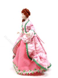 (image for) Miniature Handcrafted Vintage Rococo Lady in Pink and Green