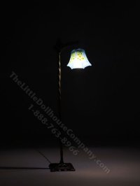 (image for) Art Deco Brass Bridge Floor Lamp - Blue shade by Jim Pounder