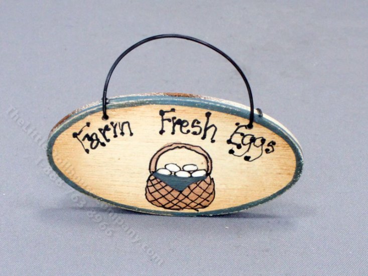 (image for) Miniature "Farm Fresh Eggs" Shop Sign for Dollhouses