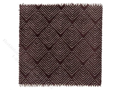 (image for) Dollhouse Scale Model Woven Grey Diamond Print Rug