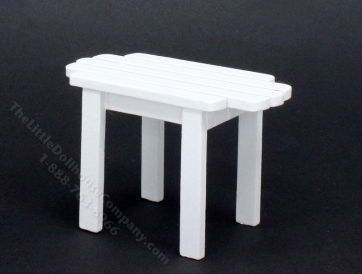 (image for) Miniature White Adirondack Table for Dollhouses